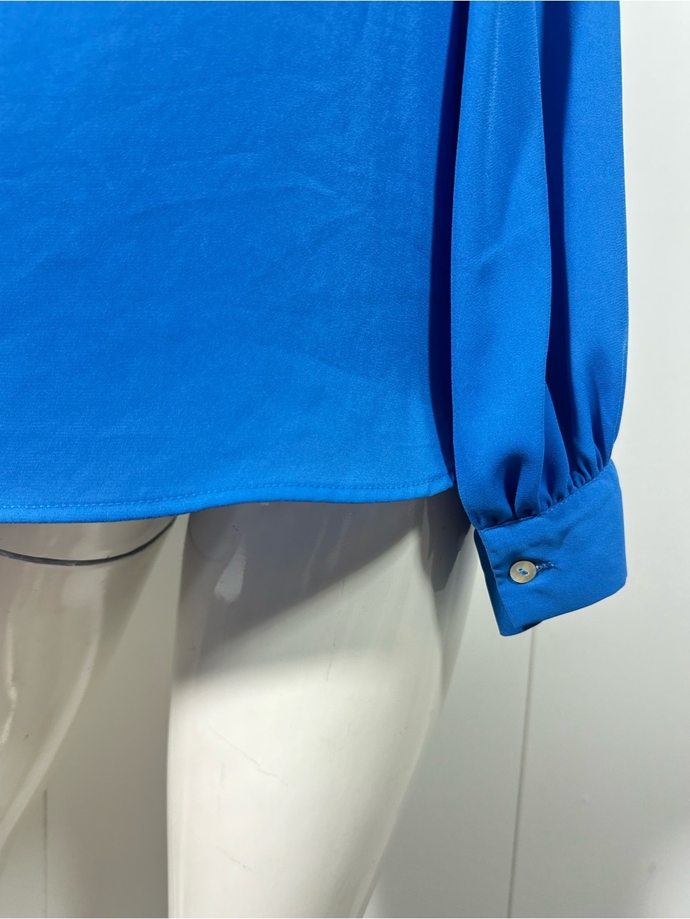 Zara Women's Size M Blue Long Sleeve Ruffle Button Down Shirt Blouse Top - Picture 6 of 11